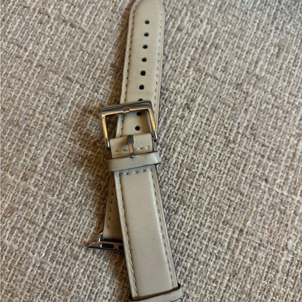 Cream Leather Watch Strap
